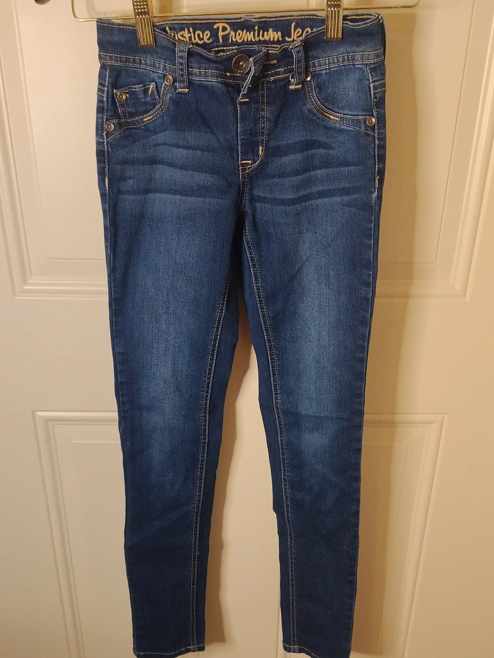 Justice Premium Jeans Dark Blue Skinny Jeggings Size 12S Girls